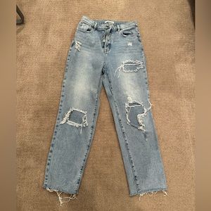 pacsun light wash jeans, high rise straight, size 27